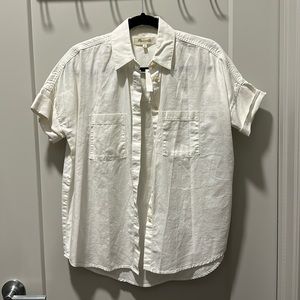 Madewell short sleeve white button up